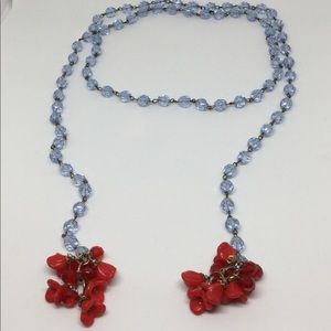 Crystal lariat necklace, hand crafted